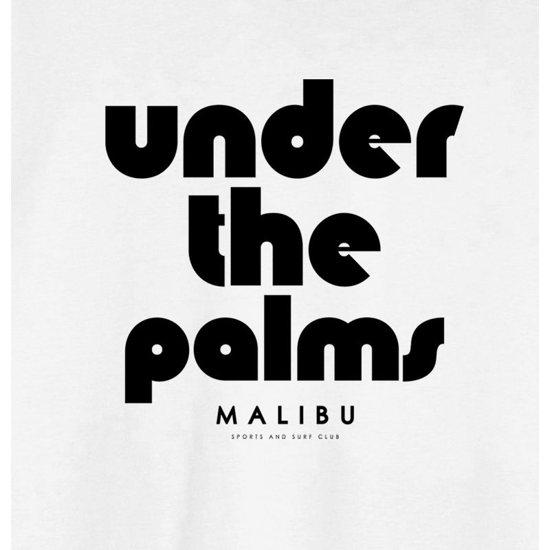 Under the Palms Malibu Men's White Short Sleeve Crew Neck Tee, 2 of 4