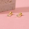 Baby Girls' Tiny Pave CZ Heart Screw Back 14k Gold Earrings - In Season Jewelry - 4 of 4