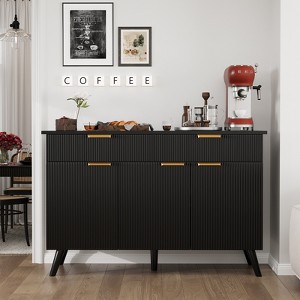 Buenhomino 48" Buffet Cabinet with Storage, Farmhouse Sideboard Buffet w/2 Drawers and 3 Doors, Wood Coffee Bar Cabinet with Adjustable Shelves - 1 of 4