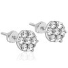 Pompeii3 1/4cttw Diamond Cluster Womens Studs in 10k White Gold - image 2 of 4