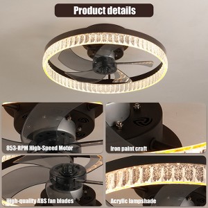 Mayeerty Ceiling Fans with Lights, Minimalist Ring Led Chandelier Fan with Remote Control Modern Ceiling Lamp - 1 of 4