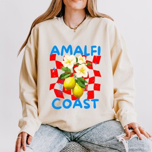 Simply Sage Market Amalfi Coast Red Checkerboard Lightweight Garment Dyed Sweatshirt - 1 of 4