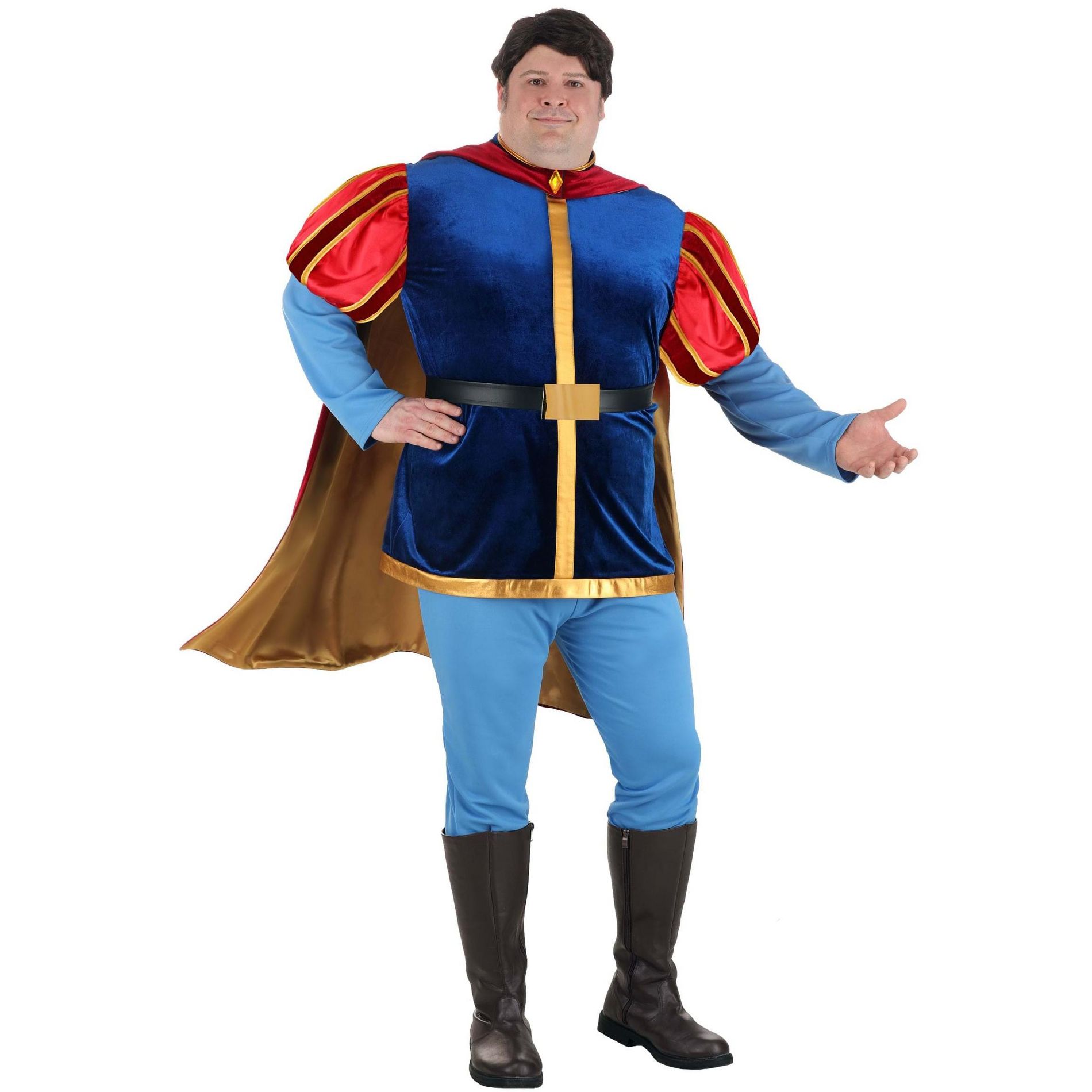 HalloweenCostumes.com 2X  Men  Plus Size Disney Sleeping Beauty Prince Phillip Costume, Blue/Blue/Red