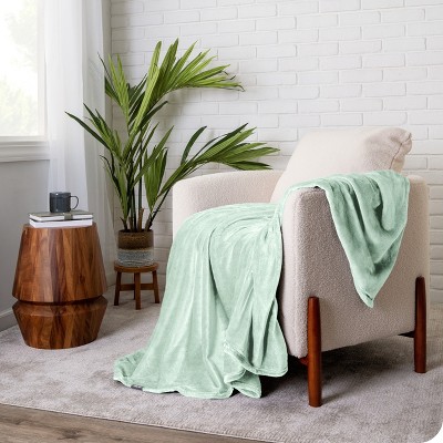 Luxurious Spring Mint Full/Queen Microplush Fleece Reversible Blanket