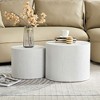 NicBex Nesting Coffee Table Set of 2, Wood Grain Cylinder Design, Space-Optimizing End Side Tables for Living Room Office Balcony Yard - 3 of 4