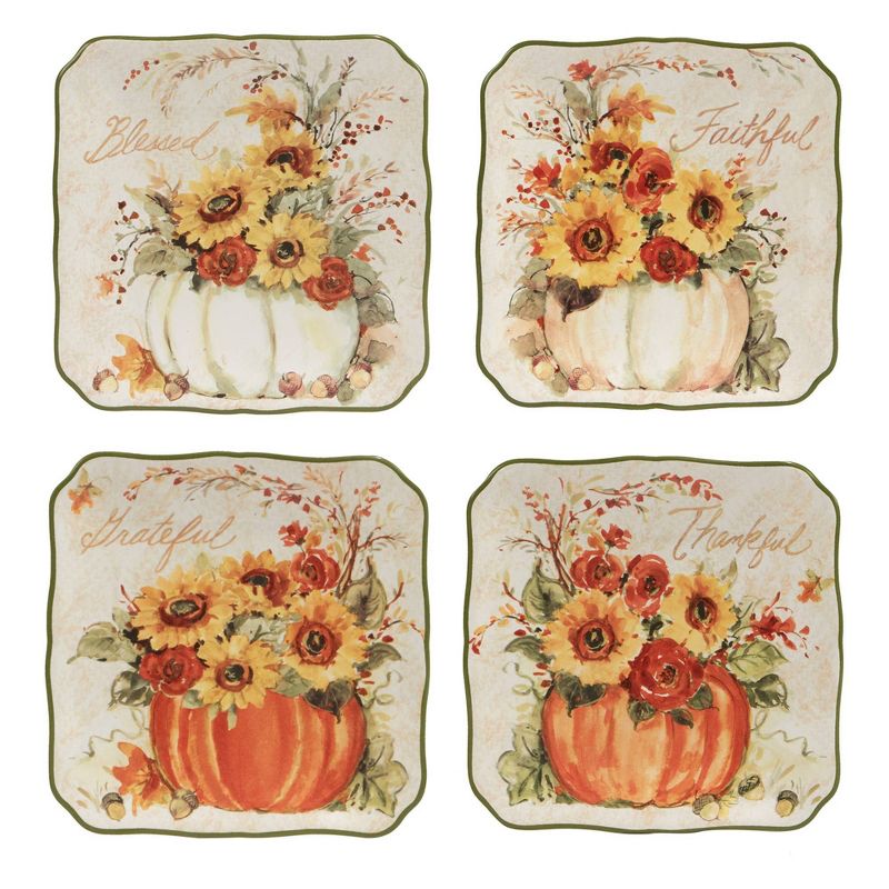 Set of 4 Harvest Morning Canape Dining Plates - Certified International, 1 of 7
