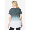 Woman Within Plus Size Short-Sleeve V-Neck Embroidered Dip Dye Tunic - 3 of 4