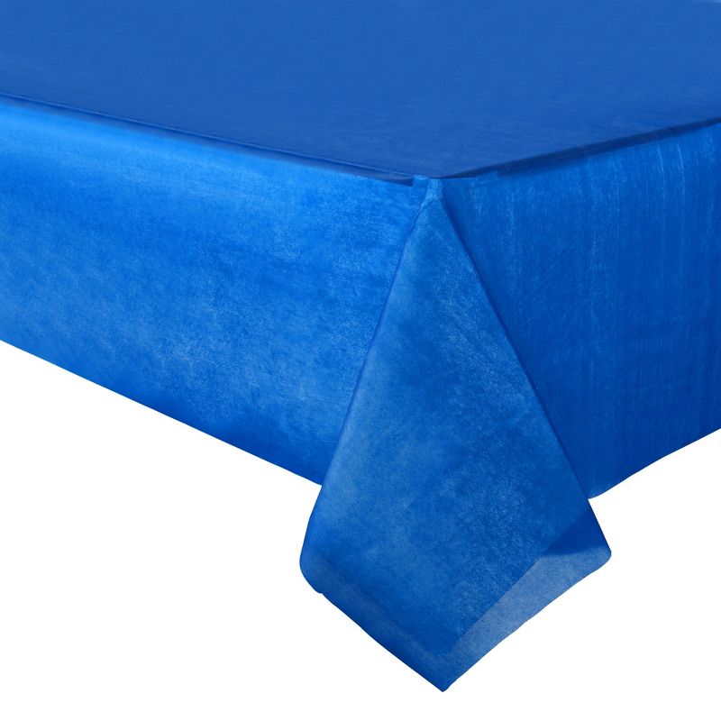 Blue Panda 6 Pack Plastic Royal Blue Tablecloth for Parties, Rectangular Disposable Table Cover for Birthday, Graduation Party Supplies, 54 x 108 In, 5 of 9