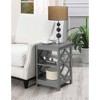 HomeStock Diamond End Table with Three Tier Shelves and Decorative Side Cut Outs, Contemporary Accent Storage Table for Living Room - 2 of 3