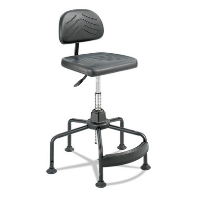 Black High-Back Swivel Task Chair with Metal Base