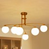 Rennnsan Mierin 31" W 6 - Light Branching Bubble Milk Glass Mid-Century Modern Dimmable Semi Flush Mount in Gold - 2 of 4
