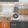 VAXCEL Burnaby Mid-Century Modern Semi Flush Mount Ceiling Light White Linen Drum Shade - 3 of 4