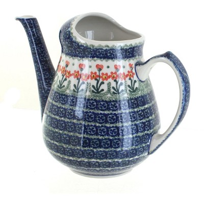 Blue Rose Polish Pottery Peach Posy Watering Can