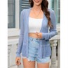 Clearlove Women's Dainty Lace Trim Cardigan Flouncy Hem Crochet Cover Up Lightweight Spring Top - 2 of 4
