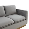 LeisureMod Nervo Mid-Century Modern Sofa Upholstered in Velvet with Gold Frame - 4 of 4