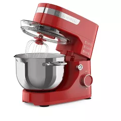Whall Kinfai Electric Kitchen Stand Mixer Machine with 4.5 Quart Bowl for Baking, Dough, Cooking - Red