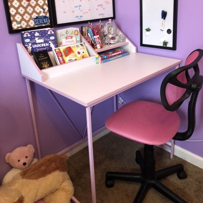 Quincy Kids' Desk and Chair Set White/Pink - Buylateral