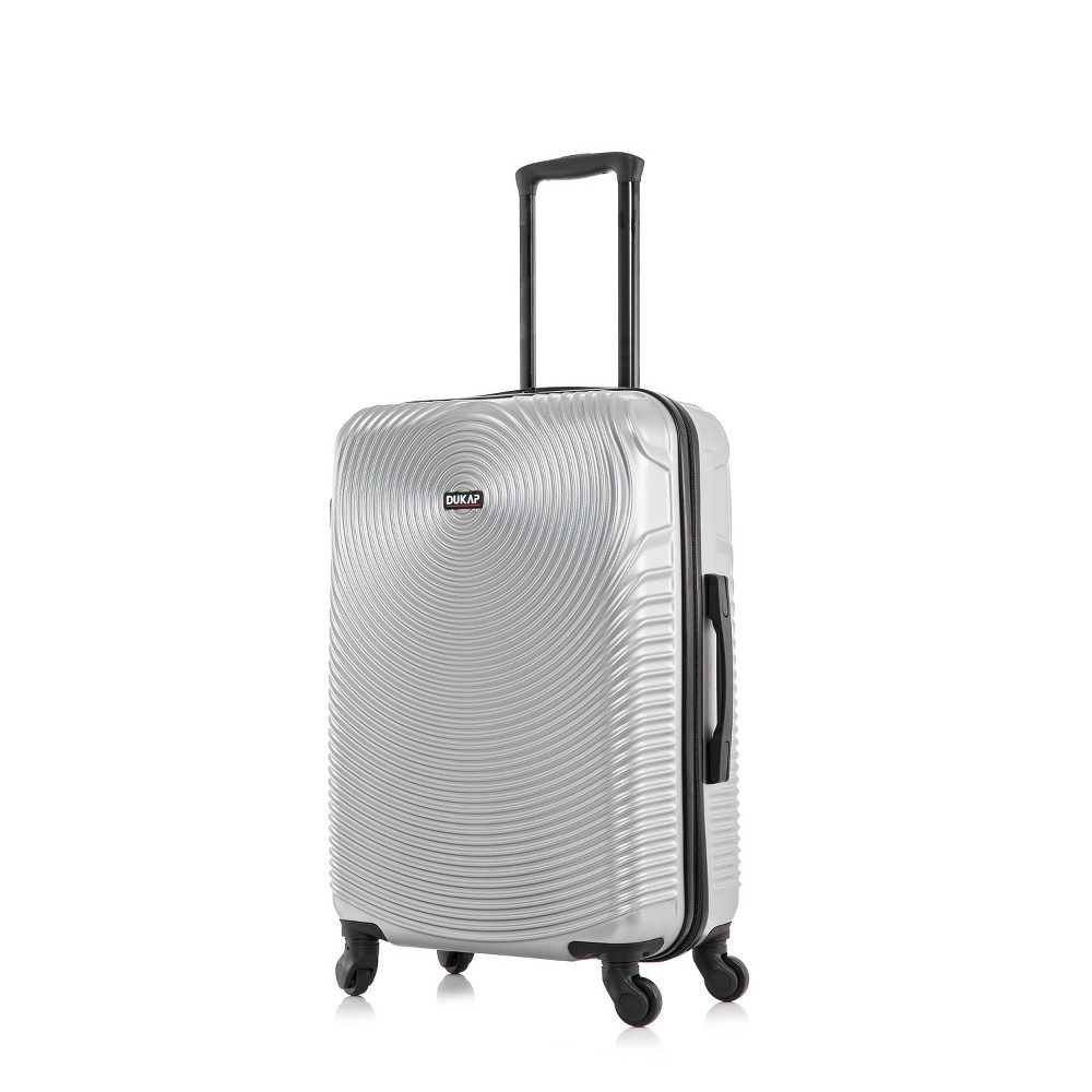 DUKAP Inception 24" Lightweight Hardside Checked Spinner Suitcase - Silver