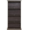CAVINAS Bookcases for Living Room 4-tier Glass Display Cabinet Storage Bookcase Collectors Showcase with Flip-up Glass Doors - 2 of 4