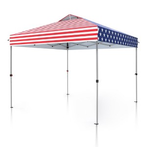 Captiva Designs 10’ x 10’ Outdoor Pop-Up Canopy Tent - Portable Sun Shelter for Camping & Events (Blue) - 1 of 4