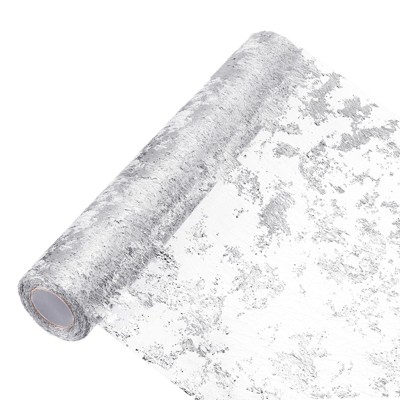 Unique Bargains Metallic Foil Thin Mesh Polyester Luxurious Table Runner