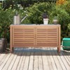 Tangkula 2-Door Patio Storage Cabinet w/ Faux Marble Top Wooden Sideboard for Deck - 3 of 4