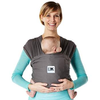 Baby K'tan Breeze Baby Wrap Carrier - Pre Wrapped Breathable Cotton Mesh Baby Sling Newborn - Infant to Toddler Charcoal X-Small (see sizing chart)