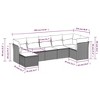 vidaXL 7 Piece Outdoor Patio Sofa Set w/Cushions Black Poly Rattan Garden Furniture - Modular Design, Easy Maintenance - 3 of 4