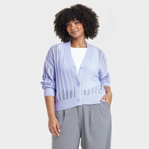 Women's Openwork Cardigan - A New Day™ - 1 of 3