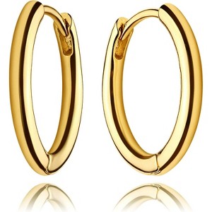 Dremmy Studios CZ Huggie Hoop Earrings | 14K Gold Plated, Chunky & Minimalist Gift - 1 of 4