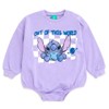 Disney Minnie Mickey Mouse Winnie the Pooh Princess Lilo & Stitch Baby Girls French Terry Bubble Romper Oversized Bodysuit and Hat Newborn to Infant - 3 of 4