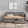 VYNXARIA Gray Twin Sleeper Sofa with 2 Storage Drawers and High - Safety Guardrails - 2 of 4