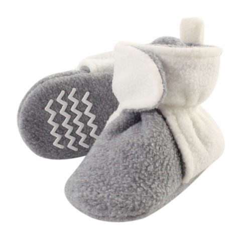 Hudson Baby Baby And Toddler Cozy Fleece Booties, Cream Heather Gray ...