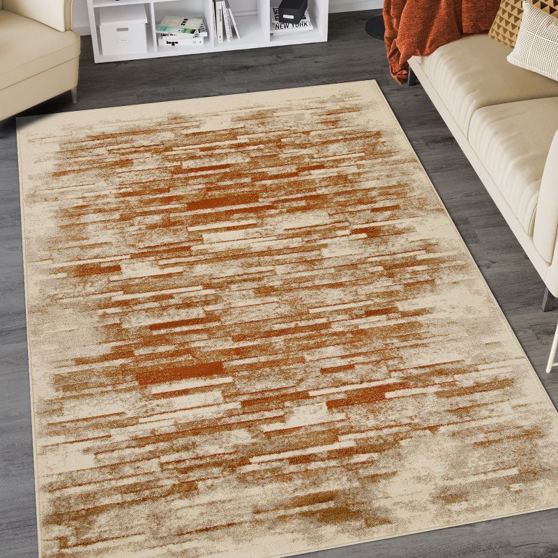 Modern Distressed Abstract Indoor Runner or Area Rug by Blue Nile Mills, 5 of 7