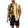 Men's Hawaiian Shirt 2 Pieces Sets Floral Printed Short Sleeve Button Down Shirts and Shorts Summer Beach Outfits - 4 of 4