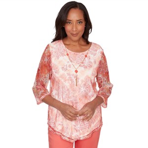 Pull Femme Alfred Dunner Taille L - Crème à Empiècement Rose - Neuf Sans étiquette