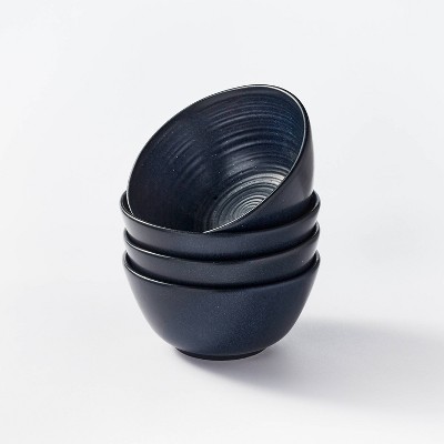 23oz 4pk Stoneware Glazed Salad Bowls Blue - Threshold™ designed with Studio McGee