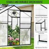 8x6 FT Walk-in Polycarbonate Greenhouses With Sliding Door & Adjustable Vent Window - 3 of 4