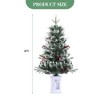 3FT Flocked Small Christmas Tree , Artificial Small Christmas Trees with Light, Multiple Pattern Bases, Outdoor Indoor for Winter Holiday Décor - 2 of 4