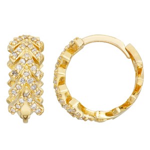 Designs By Gioelli 10K Yellow Gold Genuine Diamond Hoop Earrings - 1 of 2