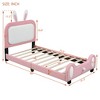 Kids Platform Bed Frame, Twin Size Princess Bed with Rabbit-Shape Headboard, 250LBS High Load Capacity - 3 of 4