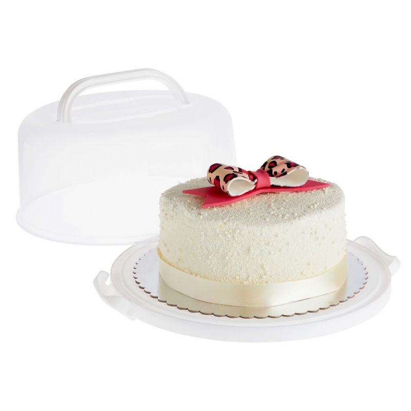 Juvale Round Cake Carrier with Lid and Handle for 10-Inch Desserts (12 x 5.9 In), 3 of 9
