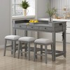 4-Piece Dining Set with 3 Storage Drawers, Kitchen Table and 3 Stools - 3 of 4