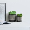 VisioGear 2PCS Vertical Lines Planter with Saucer, Plant Pots for Living Room, Bedroom, Gray, 6"*6"*5.75" - 2 of 4