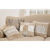 18"x18" Moroccan Down Filled Throw Pillow with Frills Natural - Saro Lifestyle: Cotton, Duck Feather, Zipper Closure - 4 of 4