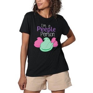 Easter I'm A Peeple Person Peeps Women's Loose T-Shirt Black - 1 of 4