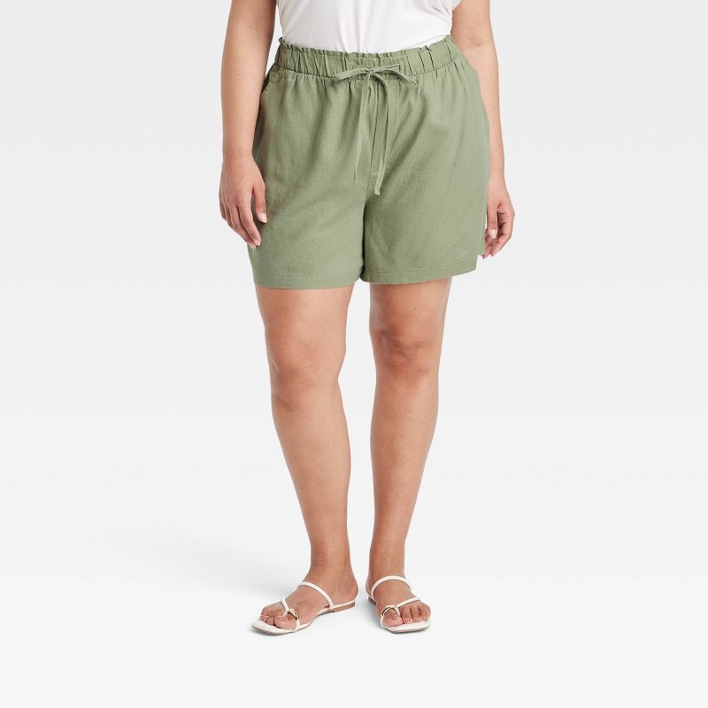 Women's High-Rise Linen Pull-On Shorts - Ava & Viv™, 1 of 6