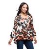24seven Comfort Apparel Scoop Neck Bell Sleeve Tunic Top Animal Print - 2 of 3