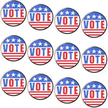 Juvale 12 Pack VOTE Enamel Lapel Pin Set, American Flag Brooch for Election Day, Patriotic Party Favors & Gifts