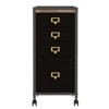 3-Drawer Metal Filing Cabinet with Wheels, Mobile Under Desk Storage Organizer for Home Office – Black - 2 of 4